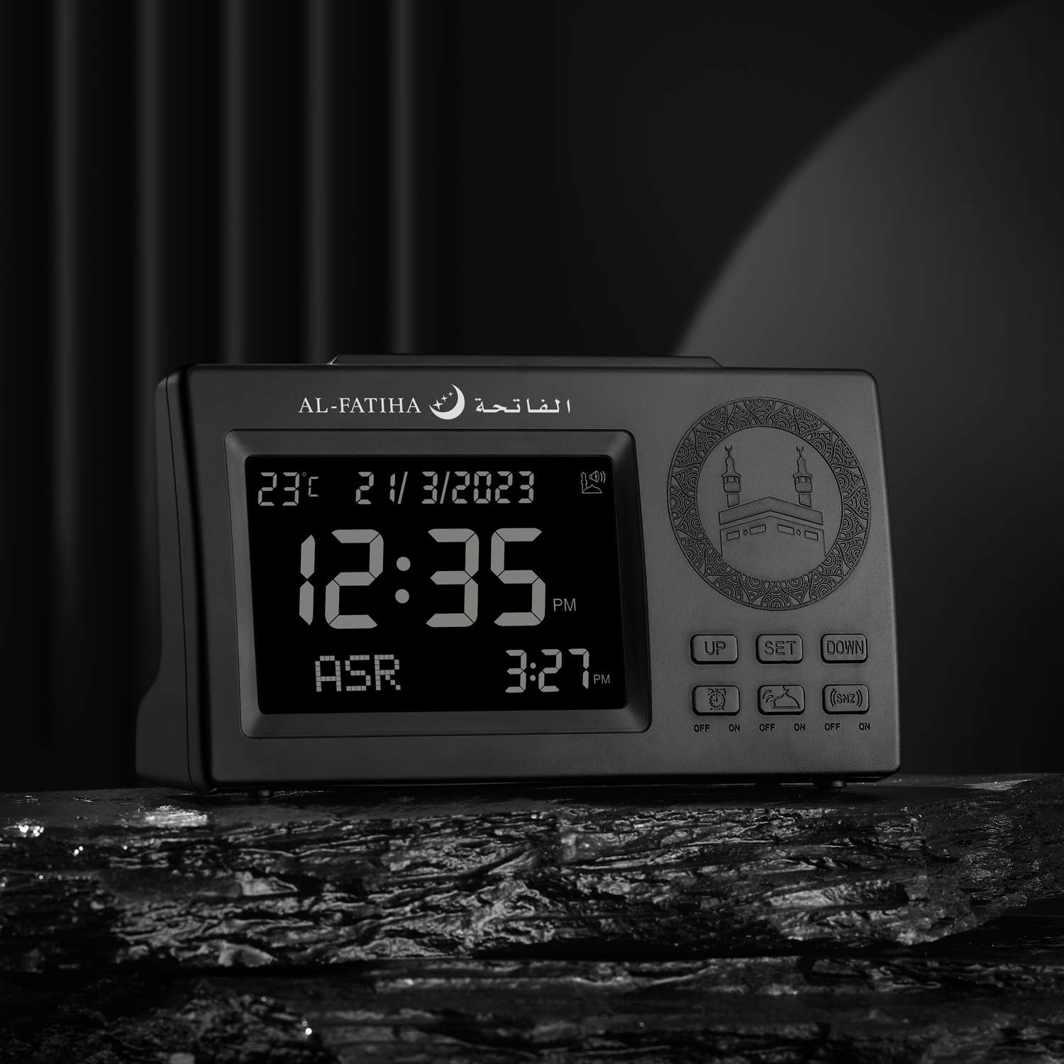106 Black Table Digital Islamic Azan Table Clock - Image 3