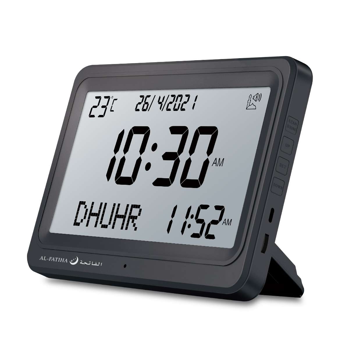 113 Black Rectangle Digital Islamic Azan Table Clock - Image 3