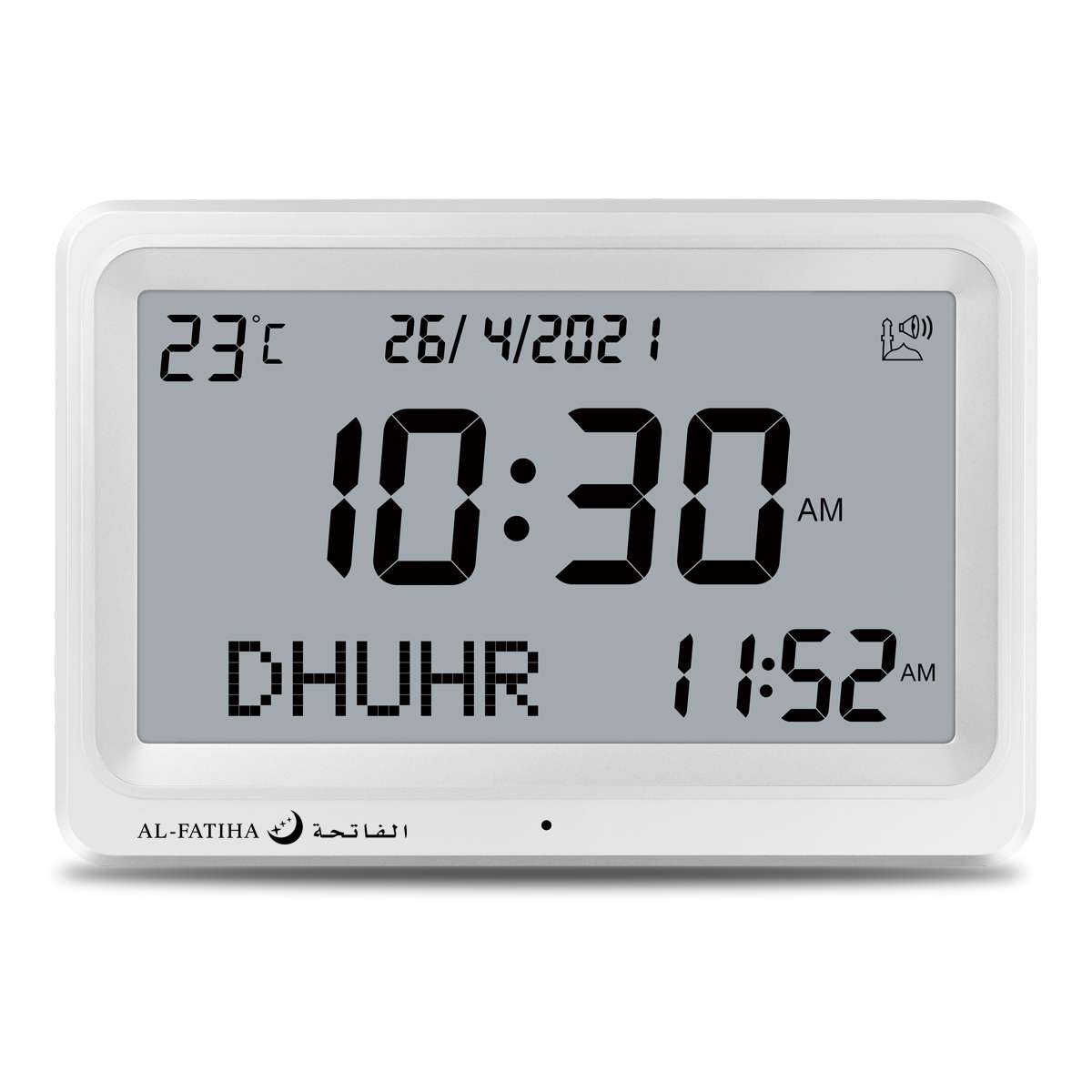 113 White Rectangle Digital Islamic Azan Table Clock